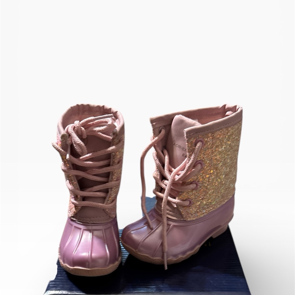 Adrienne Vittadini Pink Glitter Kids Boots